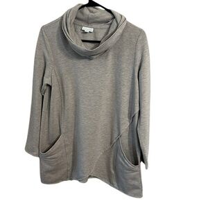 Pure Jill Cowl Neck Tunic Top M Petite Lagenlook Pockets 🌺